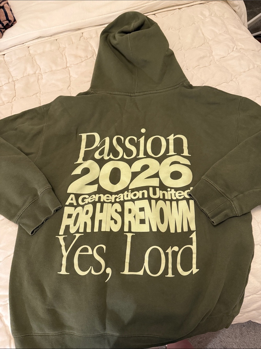 Passion 2026 Olive Green Graphic Hoodie